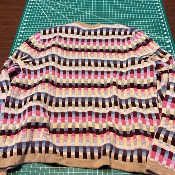 Talbots XL Womens Colorful Striped Cotton Cardigan Sweater - Picture 4 of 6